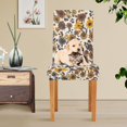 thumbnail image 4 of Yayeee 2 Pack Dining Chair Covers Stretch Parson Chairs Slipcovers Seat Protector, Brown Flowers, 4 of 6