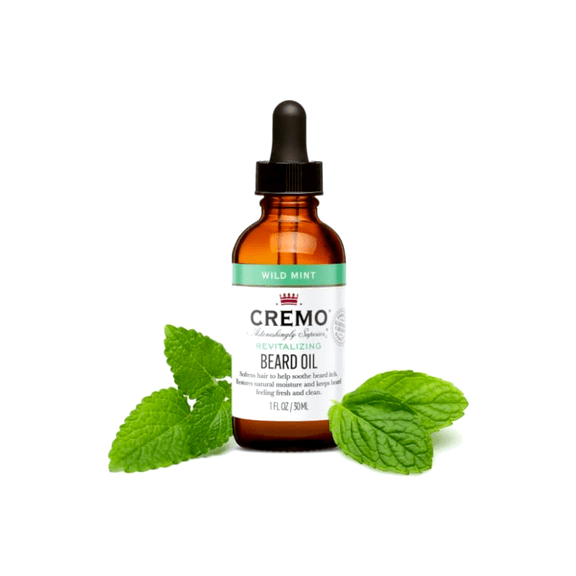 Cremo Beard Oil, Revitalizing Wild Mint, 1 fl oz - Restore Natural Moisture and Soften Your Beard To Help Relieve Beard Itch