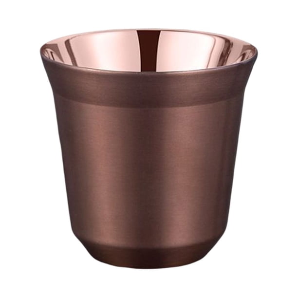 Bewildely Tazas de café, botella de doble pared, antiescaldado, 80ML, taza para beber té, anillo, taza aislante para la boca, habitación, oficina de Teteras Oro rosa Bewildely HA081344-07