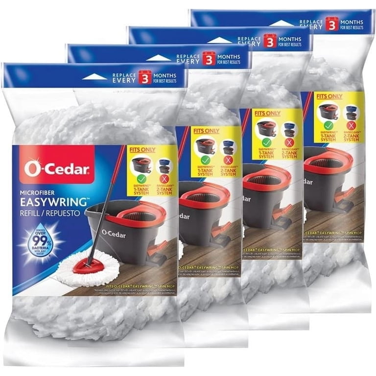 4-Pack Microfiber Mop Head Refills For O-Cedar RinseClean Spin Mop - Blue, Easy To Replace 11 thumbnail image