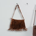 thumbnail image 3 of 1 bolso de hombro con borlas de cuero, bolso cruzado con borlas y flecos para mujer (marrón claro), 3 of 7