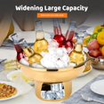 thumbnail image 4 of Roucerlin Stainless Steel Chilled Serving Trays for Parties, 8.6 In Ice Chilled Party Platter Hotpot with Ice Underneath, Cold Food Buffet Server Container Dish for Fruit Salmon Snack Shrimp (Gold), 4 of 7