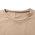 thumbnail image 6 of TODOZO Long Sleeve Shirts for Women Tunic Tops Casual Womens Summer Tops Womens Crewneck Long Sleeve Shirt Double Lined Basic Tees Side Ruched Going Out Crop Tops Beige L, 6 of 9