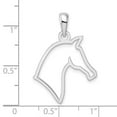 thumbnail image 3 of Million Charms 925 Sterling Animal Charm, Polished Cut-out Horse Head Pendant, 3 of 4