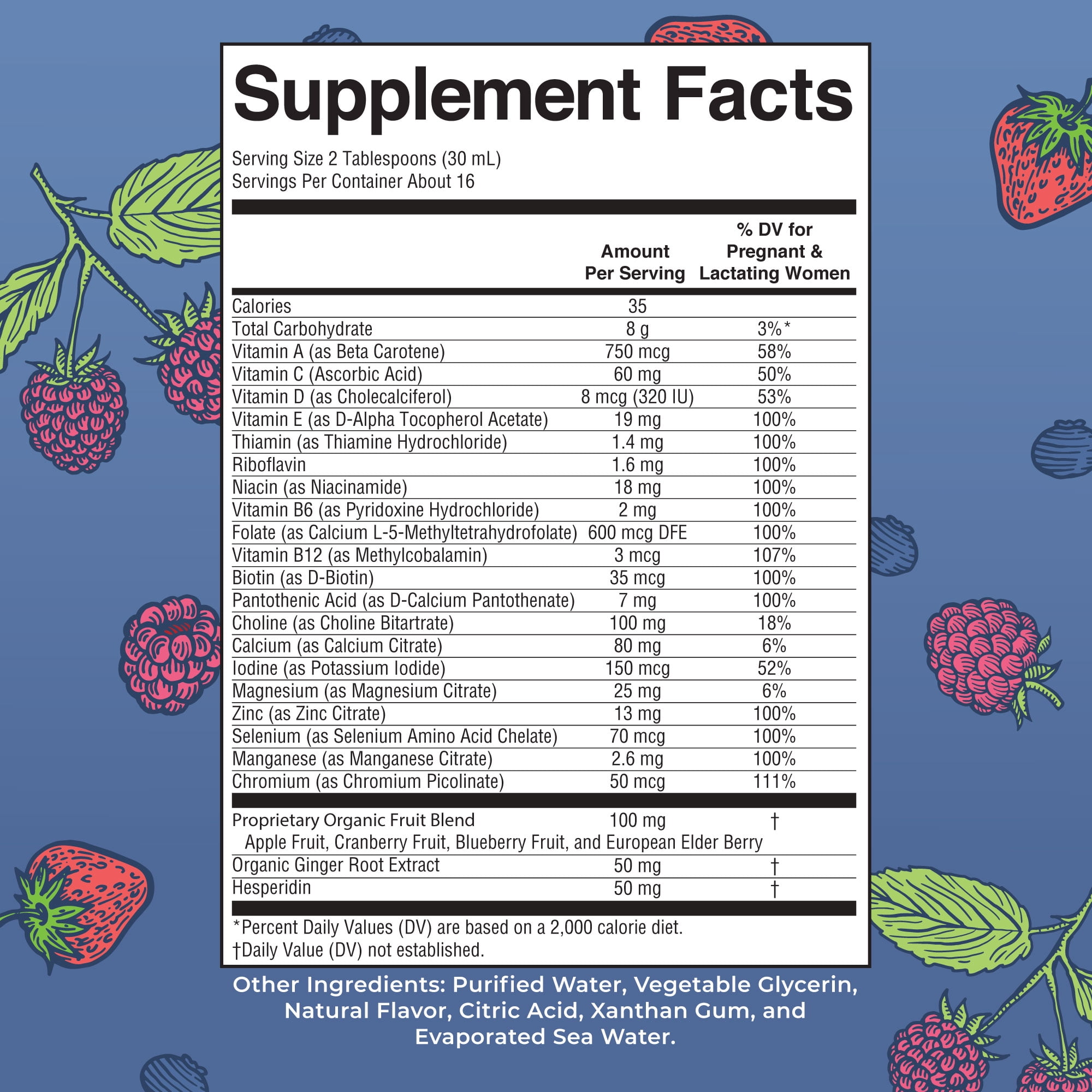 MaryRuth's Vegan Liquid Prenatal Postnatal Multivitamin, Berry Flavor, Gluten-Free, Sugar-Free, 1-Count 16 fl. oz.