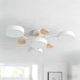 thumbnail image 1 of Ceiling Light Modern Semi Flushs Mount Ceiling Light Nordics Wood Chandelier With Circular Acrylic LED Shade For Living Room Bedroom Dining Room Requires Assemb, 1 of 6