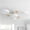 white, variant on Nordic Multi-Head LED Ceiling Light, Modern Flush Mount Lamp with Wood Accents for Living Room