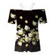 thumbnail image 5 of Blusa informal de manga corta con cuello en V y encaje con hombros descubiertos para mujer OAVQHLG3B Store  lin121212, 5 of 5