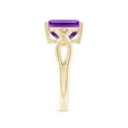 thumbnail image 3 of ANGARA Natural Twist Shank Emerald Cut 2.9 ct Amethyst Statement Ring in 14K Yellow Gold for Women (Size-10x8mm) | February Birthstone, Anniversary, Jewelry Gift for Women | Natural Amethyst Ring, 3 of 9