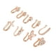 thumbnail image 3 of Anillos de nariz falsos BuyWeekMX 9 piezas clip no perforado acero inoxidable, 3 of 9