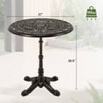 thumbnail image 3 of Costway 27" Round Cast Aluminum Patio Bistro Table with Hollow Top Cross Base for Backyard, 3 of 10