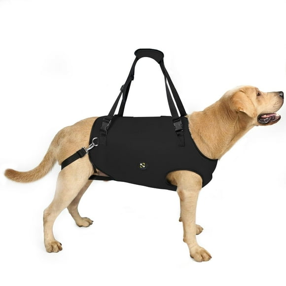 Arnés de levantamiento de perros Coodeo, ajustable, acolchado, con soporte, L, negro, L