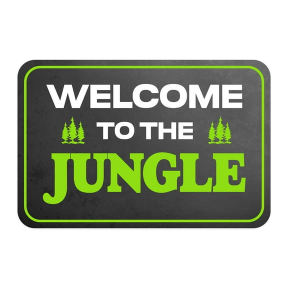 Classic Framed Plus Welcome To The Jungle Door or Wall Sign | Funny Home Decor -Small