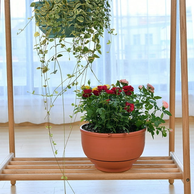 Pot de Fleurs Suspendu pour Plantes, Support de Rangement pour Semis, Décoration de Jardin, Panier pour Patio Serre Rouge