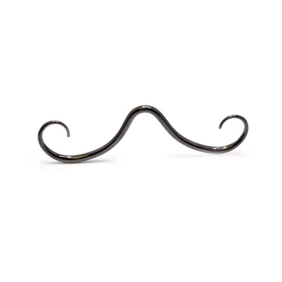 Surgical Steel Curly Mustache Septum Ring 16 or 14 Gauge 2-3/4" Long
