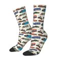 thumbnail image 1 of Lsque Train Printed Men's Crew Socks, Soft Durable Breathable Moisture-Wicking with Odor Control Cotton socks, 1 of 6