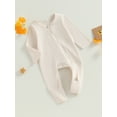 thumbnail image 3 of Cenuakty Newborn Baby Romper Pajamas Long Sleeve Crew Neck 2 Way Zipper Footless Jumpsuit Sleeper, 3 of 8