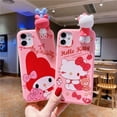 thumbnail image 3 of Funda de teléfono con soporte de melodía de Hello Kitty, estéreo 3D de silicona para iphone Xr Xs 11 12 13 14 15 Pro Max, 3 of 4