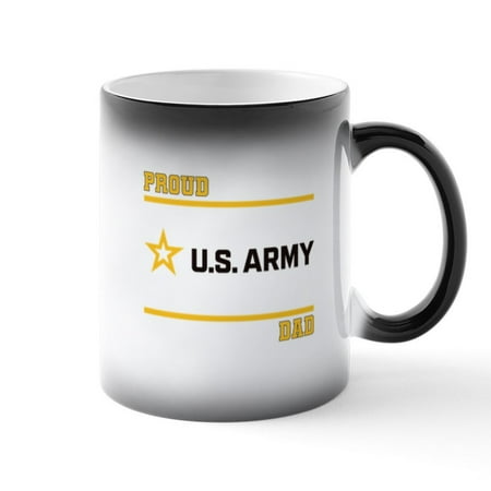 

CafePress - Proud Army Dad Black And Gold - 11 oz Color Changing Magic Mug