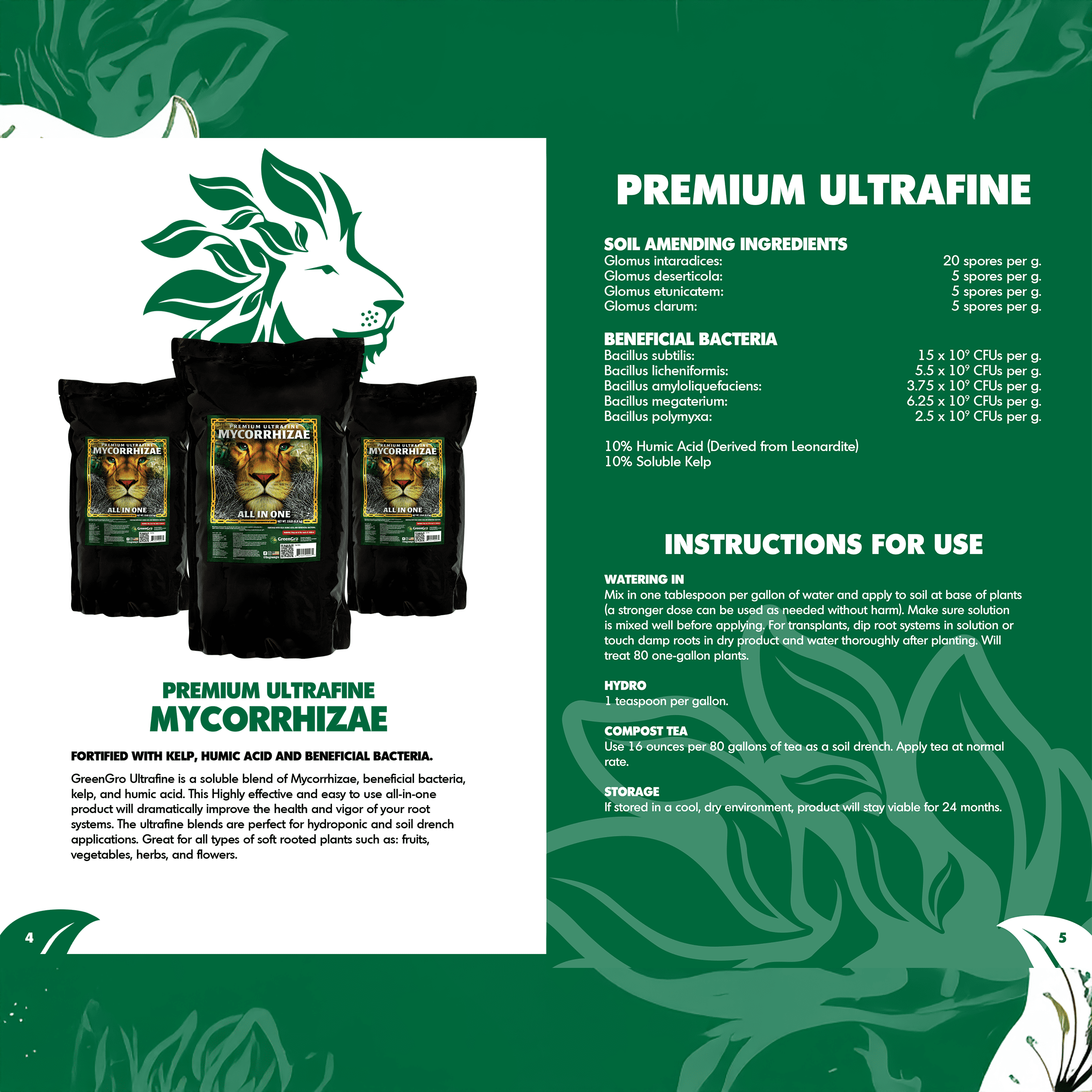 Premium Ultrafine Mycorrhizae - Beneficial Root System Bacteria - 8 oz Jar by GreenGro