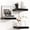 Black, variant on Square Floating Shelves for Wall 12"W x 12"D x 1.2"H, Small Engineered Wood Wall Shelves with Invisible Brackets for Living Room Bedroom Bathroom Office Kitchen Storage & Decor, Oak Finish, Set of 3