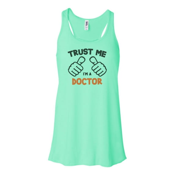 "Doctor Tank Top, Trust Me I'm A Doctor, Doctor Racerback, Soft Bella Canvas, Sublimation, Doctor Racerback, Gift For Doctor, Woman Doctor, Mint , MEDIUM"