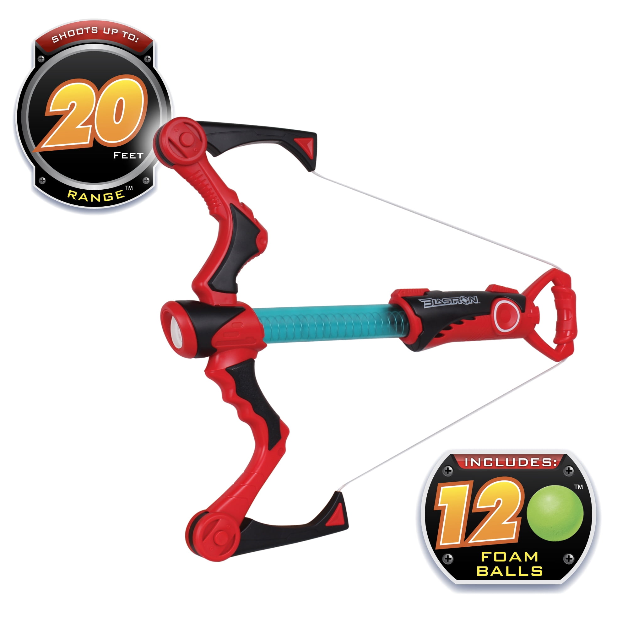 NKOK Blastron CannonBall Blaster: Compound Bow -  22"L 3844, Includes 12 Lightweight Foam Balls, Toy Shoots Up To 20 Feet, Children’s Blaster, Pump Action & Sight, For Kids Ages 6+