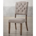thumbnail image 5 of Set of 4 Linen & Weathered Finish Side Chair, Farmhouse Kitchen Dining Room Chair, Solid Wood Fabric Upholstered Seat Back Chairs (Beige), 5 of 6