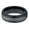 thumbnail image 2 of 7mm Tungsten Wedding Band Black Tungsten Ring Anniversary Tungsten Band Celtic Design, 2 of 3