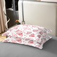 thumbnail image 4 of Erosebridal Housse de Couette en Coton 100 % Motif Feuille et Plante Format Simple, Ensembles de Literie Rouges Format Simple, Déco de Chambre Botanique Dessin Animé, 2 Pcs (Sans Couette), 4 of 8