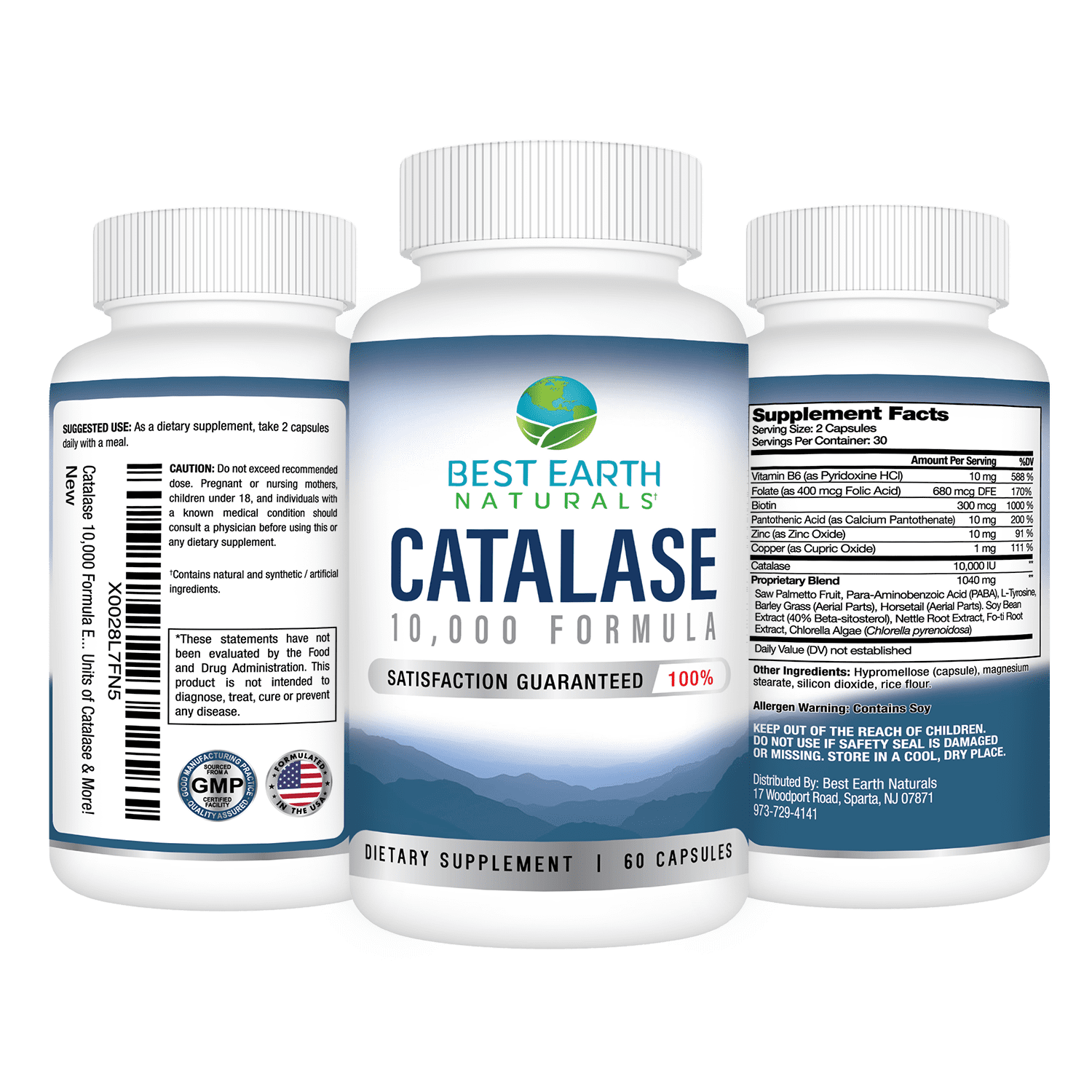 Best Earth Naturals, Catalase 10,000, Hair Supplement Capsules for Men & Women, 3 Pack
