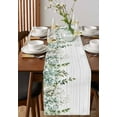 thumbnail image 4 of nqOlkjepod Green Eucalyptus Leaves Table Runner 48 Inches Long Farmhouse Dress Scarves, Summer Botanical Vintage Wooden Dining Tablerunner for Coffee Table/Kitchen Island/Party Décor, 13" x 48", 4 of 8
