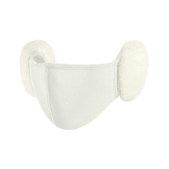 EARKITY Winter Face Cover, Women Half Face Mask, Unisex Winter Warm Windproof Mask with Fluffy Ear Covers, Breathable Mouth Cover, Outdoor Protect Face Cover with Earmuffs for Bicycle Motorcycle
