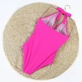 thumbnail image 6 of Efsteb Women's Swimsuits High Waisted Halter Ruched Bathing Suits Padded Push Up Shapewear Swimwear Monokini (Hot Pink,XL), 6 of 8