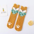 thumbnail image 1 of Calcetines de invierno de polar coral para dormir para mujer, bonitos calcetines con dibujos de cachorros, calcetines gruesos y cálidos para el suelo, calcetines de toalla para adultos, 1 of 6