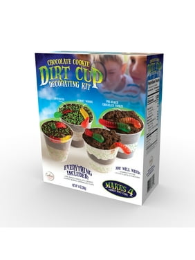 Cookies United Chocolate Cookie Dirt Cup Decorating Kit, 14 oz, 4 Count
