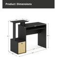 thumbnail image 2 of Small Computer Writing Desk with Drawers, Home Office Desk with Storage Shelves for Home Office Bedroom, Black/Brown, 2 of 6