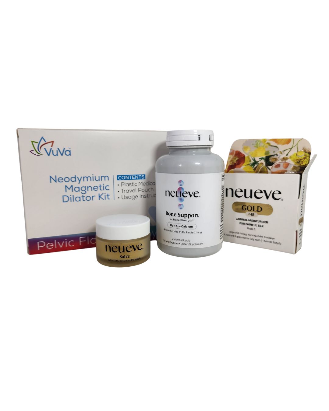 NeuEve Vaginal Suppositories for Women Ages 40-45 - Gold Formula for Dryness & Odor Support, 4 Count
