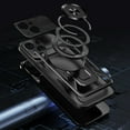 thumbnail image 6 of Military Grade Drop Impact for iPhone 15 Plus Case,Compatible with MagSafe 360 Metal Magnetic Rotating Ring Kickstand Holder Protective Armor Heavy Duty Shockproof Back Phone Case,Black, 6 of 12