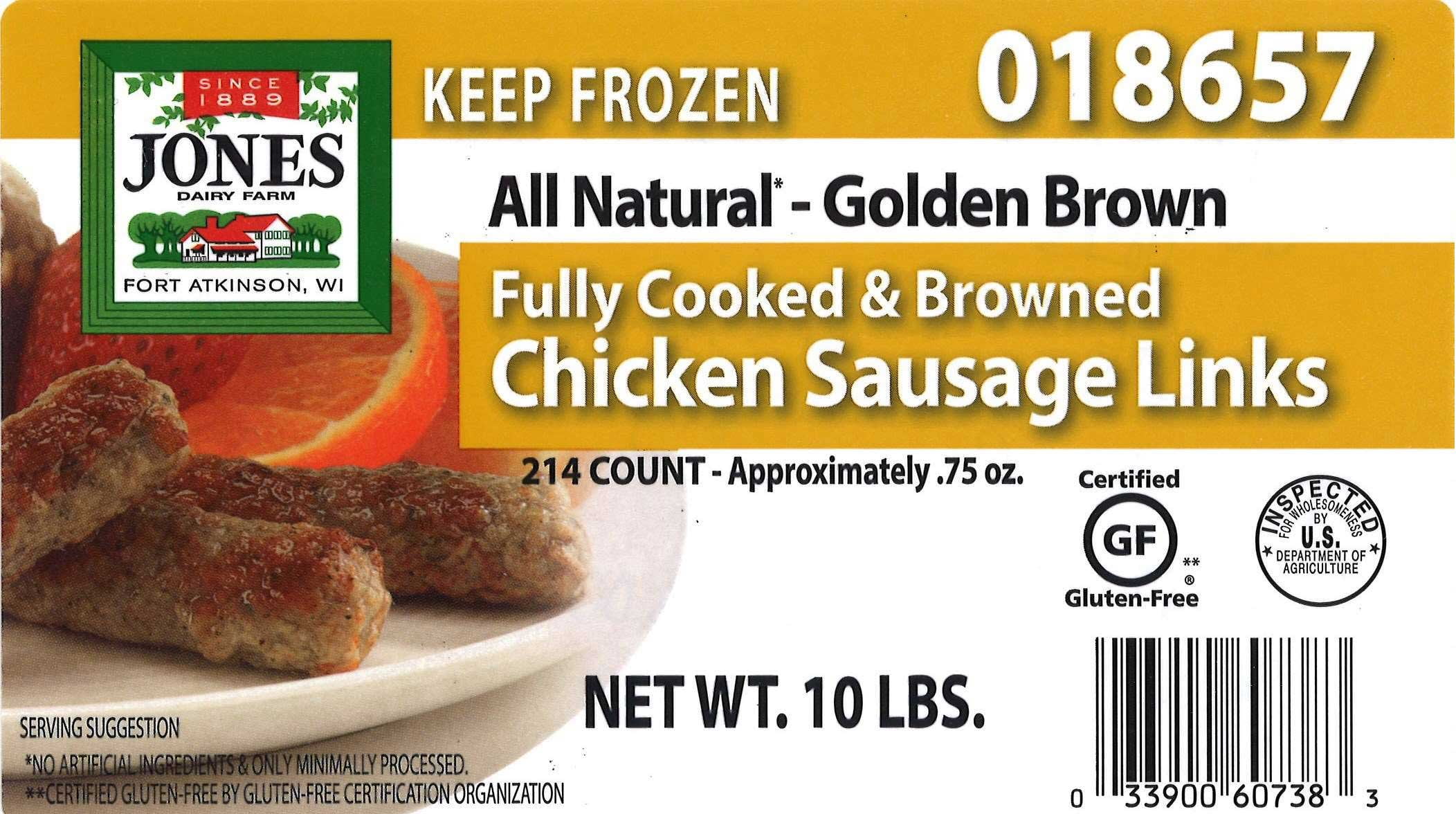 Jones Dairy Farm All Natural Skinless Fully Cooked Chicken Sausage Link
