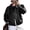 Black, variant on PRETTYGARDEN Women's Faux Leather Oversized Motorcycle Jackets Fall Zip Up Jacket, Collared Neck, Button Cuff, Relaxed Fit, Long Sleeve, Casual Outerwear, Winter Coats, Fashion Clothing