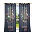 thumbnail image 6 of Yayeee Window Curtains Light Filtering 63"x42" Grommet Panel Pair Home Living Room Decor, Blue Christmas Light, 6 of 7