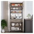 thumbnail image 3 of Hutch Cabinet with Storage, 71" H Kitchen Pantry Storage Cabinet with Microwave Stand, , Drawers for Home Bar, Kitchen, Dining Room, Industrial, 3 of 8