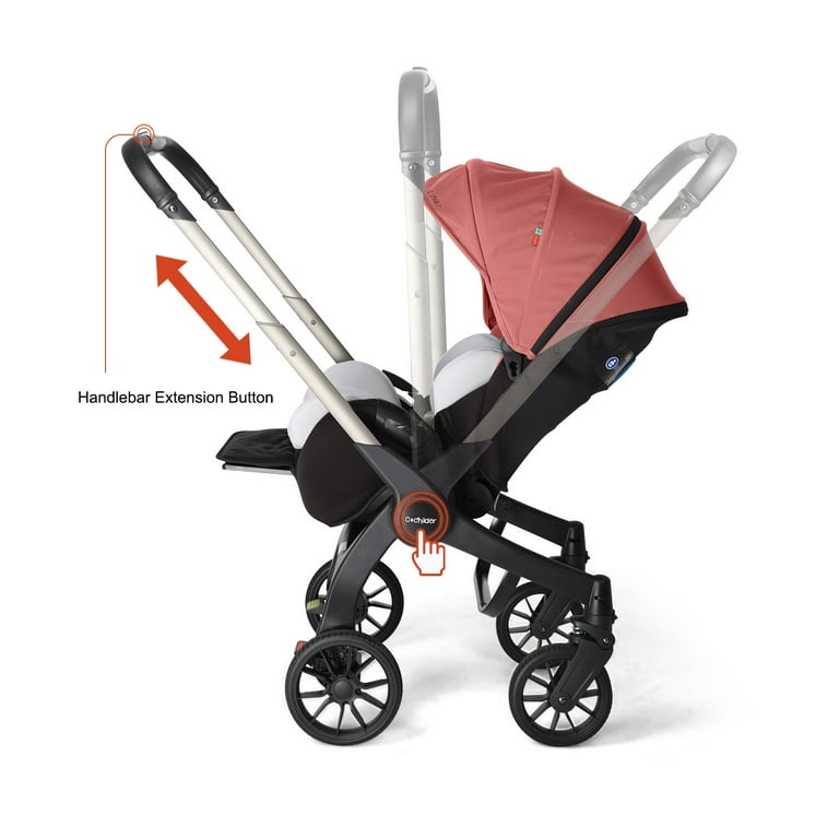 Cochildor Citi 2.0 Pro Baby Stroller, Rear-Facing Stroller with 3 Modes, Adjustable Handle & Extendable Seat Panel, Pink