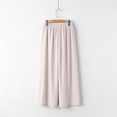 thumbnail image 4 of WULMLEO Linen Wide Leg Pants for Women Casual Summer Bottoms with Drawstring and Pockets Beige 3XL, 4 of 4