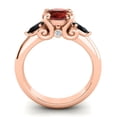 thumbnail image 4 of Diamond-Capitals 2.50 Carat Elegant Round Cut Garnet & Black Onyx Gemstone 3 Stone Ring for Anniversary Gift 18K Rose Gold Size 10, 4 of 8