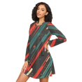 thumbnail image 3 of FORMRS Womens Long Sleeve Nightgowns Crew Neck Sleep Shirt Soft Pajamas Sizes S-3XL, Green Stars Abstract, 3 of 8