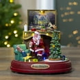 thumbnail image 3 of Northlight 8.5" Brown and Green LED Animated Musical Santa Scene Christmas Tabletop Decoration, 3 of 7