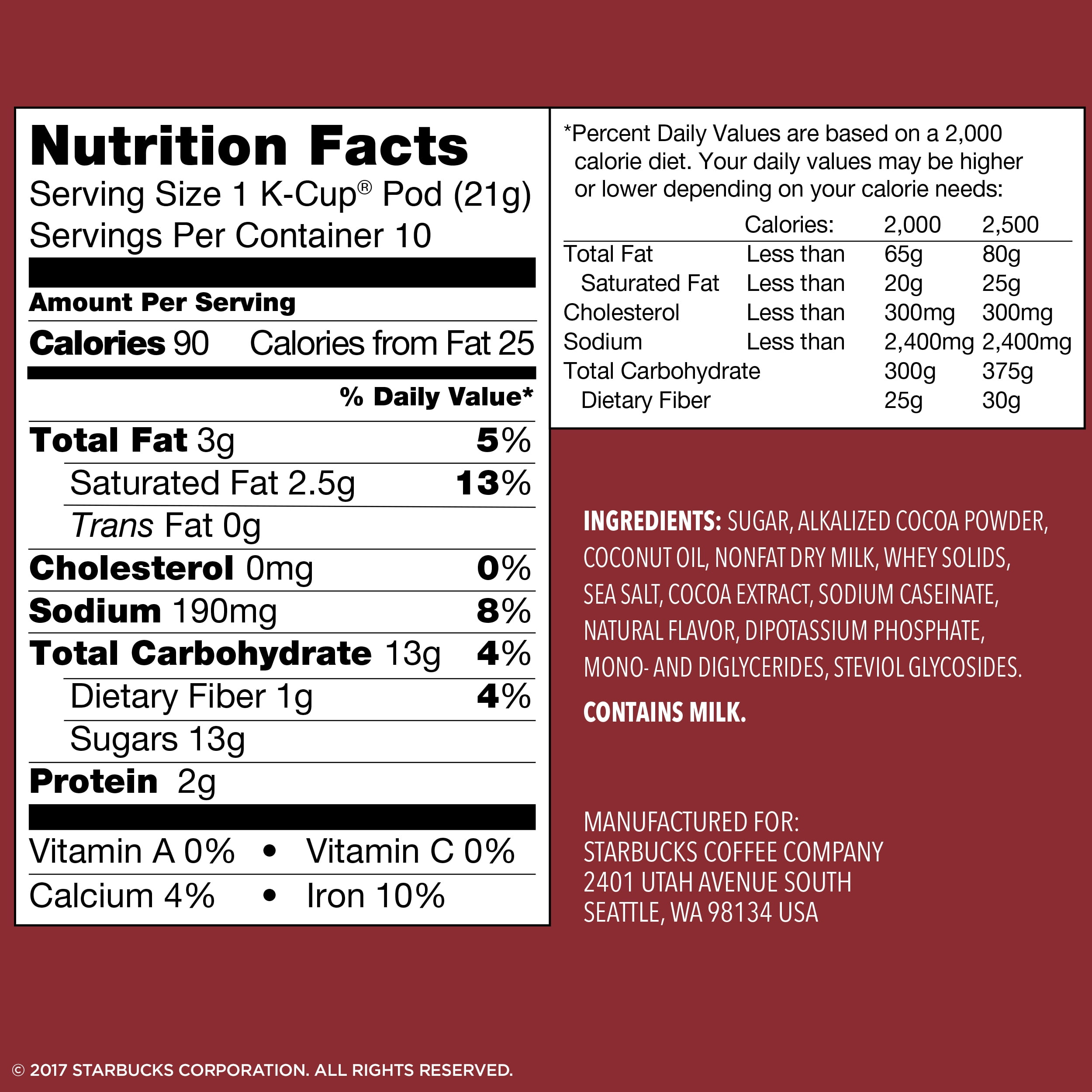 Starbucks Nutrition