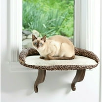 Frisky Friends Deluxe Soft Cushion Window Mounted Cat Perch with Bolster, Large